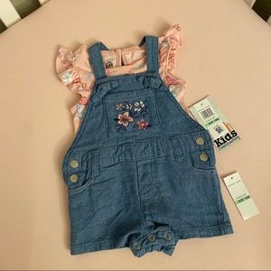 Kids Headquarters 2 Pc Overalls & Top